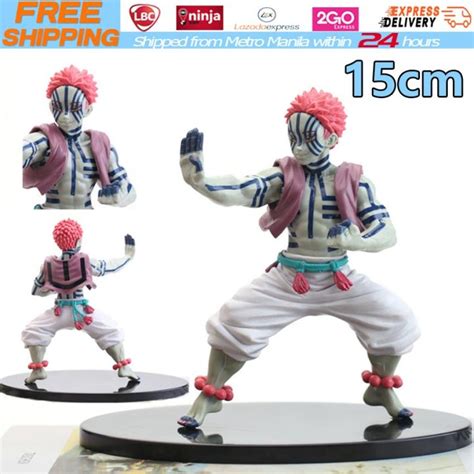 【local Warehouse】demon Slayer Anime Figures Akaza Komaji Pvc Toys Model Kimetsu No Yaiba 15cm