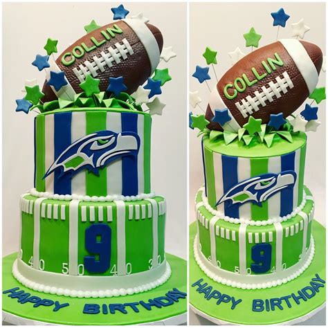 They design cakes as if they design art pieces—highly decorative, flavorful and modern. MyMoniCakes: Seattle Seahawks football cake with football ...