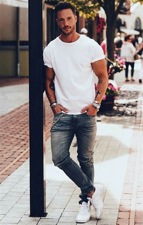 White T Shirt Outfit Ideas For Men Mens Fashion Style Shirt