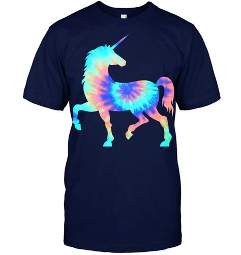 Tie Dye Unicorn Shirt Colorful Tye Dye Horse Horn T Shirt Vintage Men