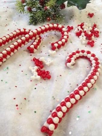 How to make peppermint candy ornaments. Beaded Candy Cane Ornaments - Savings Lifestyle