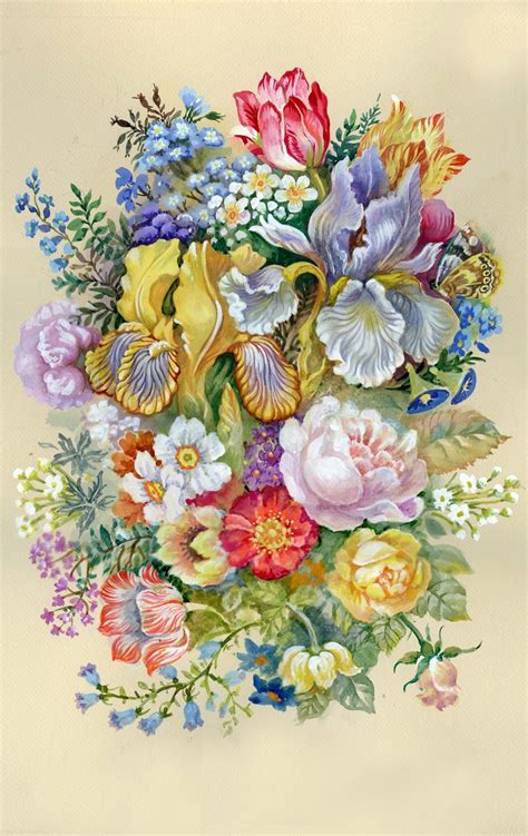 Joy Design Studio Watercolour Bouquet Of Varİous Flower