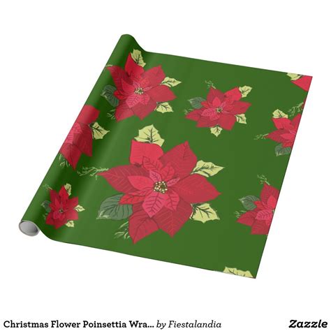Christmas Flower Poinsettia Wrapping Paper Uk Christmas