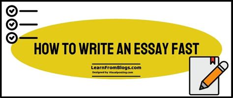 How To Write An Essay Fast