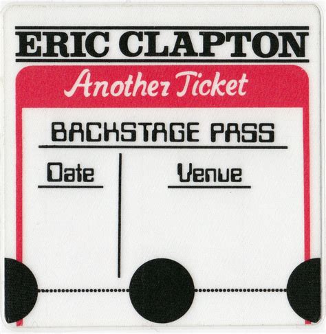 Eric Clapton Backstage Vip And Crew Passes Wheres Eric