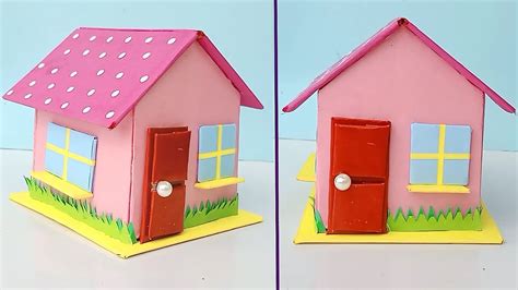 How To Make Cardboard House School Projectpaper Craft Diy Doll