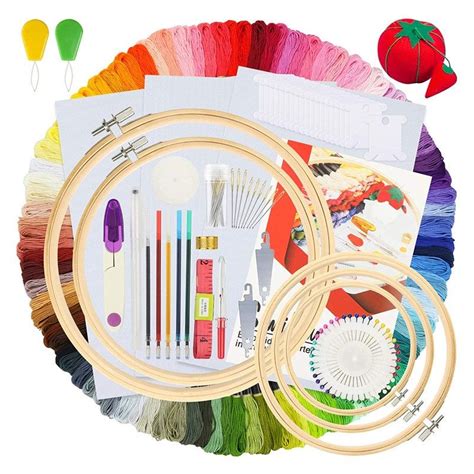 Embroidery Kit Pcs Colors Threads Pcs Embroidery Etsy