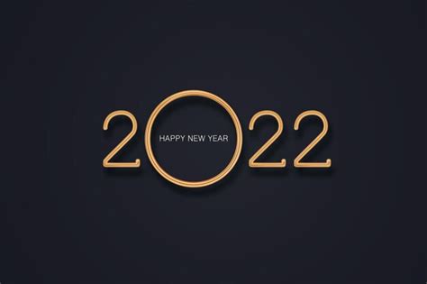 Gelukkig Nieuwjaar 2022 Realistisch Goud Metaal Op De Achtergrond
