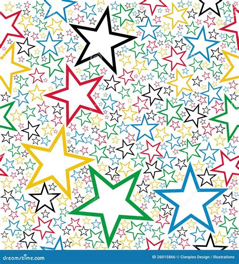 Modelo Inconsútil De Las Estrellas Multicoloras Ilustración Del Vector