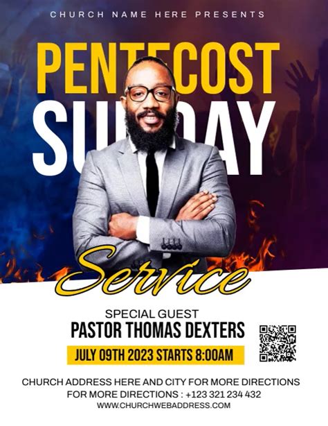 Pentecost Sunday Service Template Postermywall