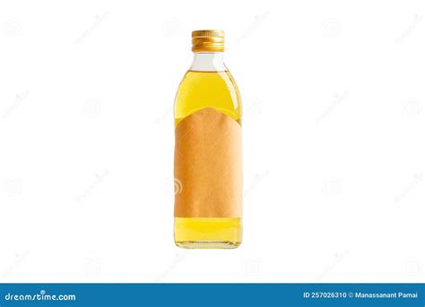 Olive Oil Glass Bottle Isolated On White Background With Clipping Path