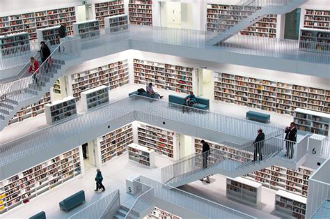 It is organized as a department of the city's cultural office and comprises the central library, 17 city district libraries, and two bookmobiles. Stuttgart - Contemporary Public Library Editorial Stock ...