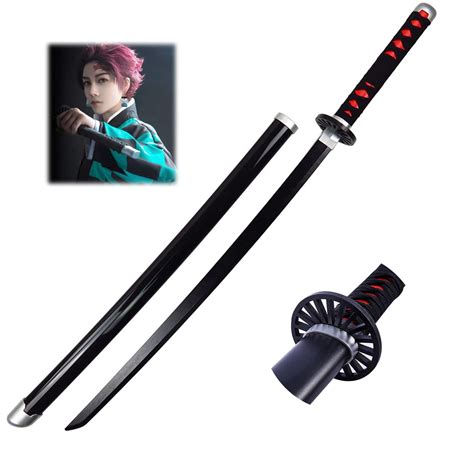 ypdhua cosplay slayer sword tanjiro wooden sword samurai sword toy with holder and belt katana