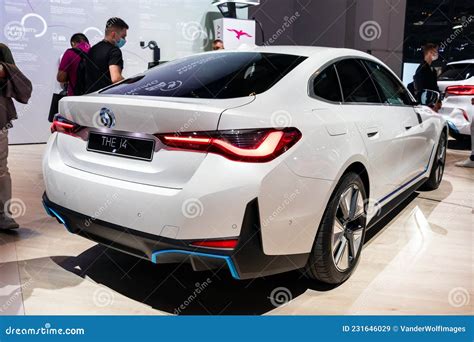 Bmw I4 All Electric Gran Coupe Car Showcased At The Iaa Mobility 2021
