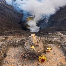 Lord Ganesha S Idol Atop The Active Volcano Mount Bromo In Indonesia