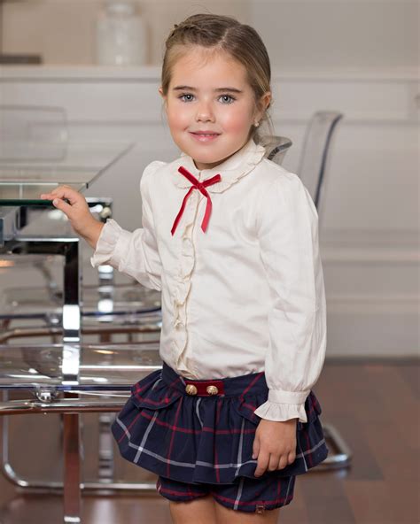 Dolce Petit Girls Blouse And Frilled Tartan Winter Short 26 2212 2210 19