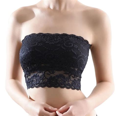 Buy Efinny Womens Sexy Strapless Crop Top Bra Bandeau Boob Tube Tops Lace