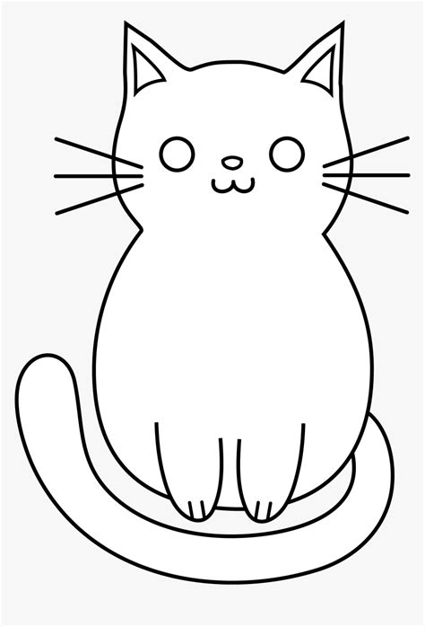 Transparent Cartoon Cat Png Simple Cat Cartoon Black And White Png