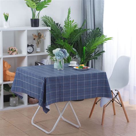 Tablecloth Pvc Vinyl Square Table Cover Oil Stain Water Resistant 54 X