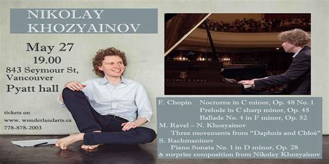 Nikolay Khozyainov Piano Concert Pyatt Hall At The Vso School Of