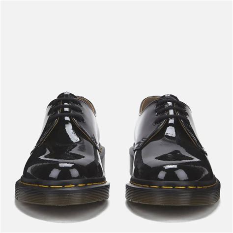 Womens ‘1461 Black Lamper Patent Leather Shoes From Dr Martens With A 3 Eyelet Design And A