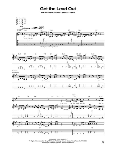 Get The Lead Out By Aerosmith Guitar Tab Guitar Instructor