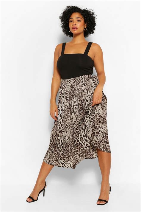 plus leopard print pleated midi skirt boohoo pleated midi skirt chic and curvy midi skirt