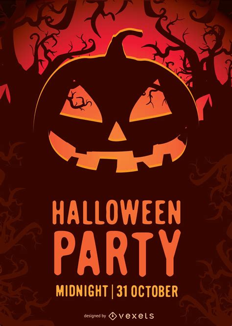 halloween party pumpkin poster vector download