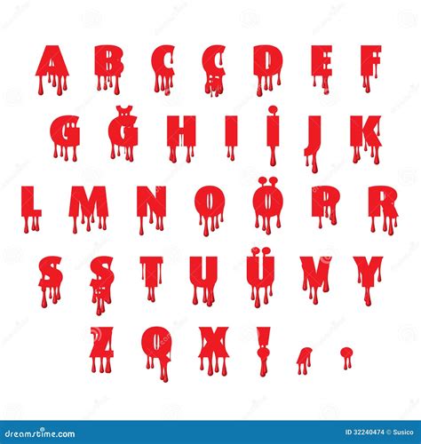 Dripping Blood Fonts Alphabet Stock Illustration Illustration Of