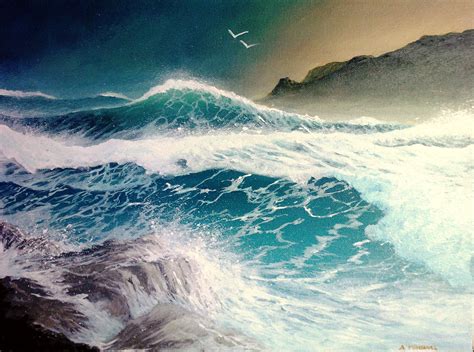 Storm At Sea Acrylic Painting By Alanminshull Foundmyself