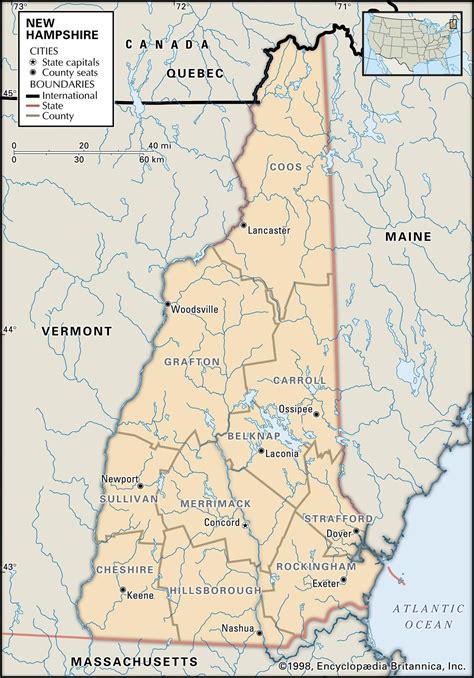 State And County Maps Of New Hampshire With Regard To