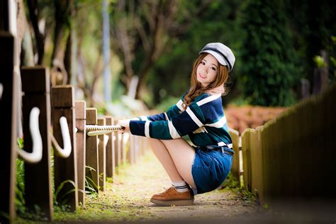 867234 4k asian bokeh pose sitting glance brown haired cute rare gallery hd wallpapers