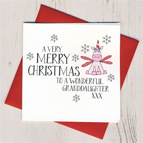 Handmade Granddaughter Christmas Card