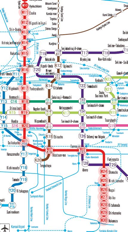 Midosuji Line Map Osaka Subway
