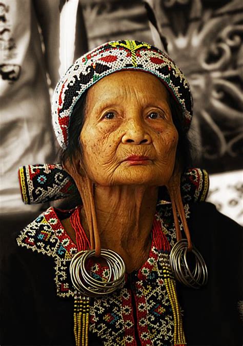 Culture Long Ears End Tattoos On Women Dayak Of Borneo Indonesia Art