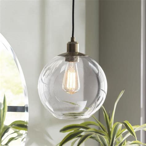 Clear Glass Industrial Clear Glass Globe Pendant Light In The Pendant