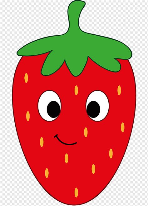 Strawberry Lucu Buah Berry Kartun Strawberry Gambar Digital Png