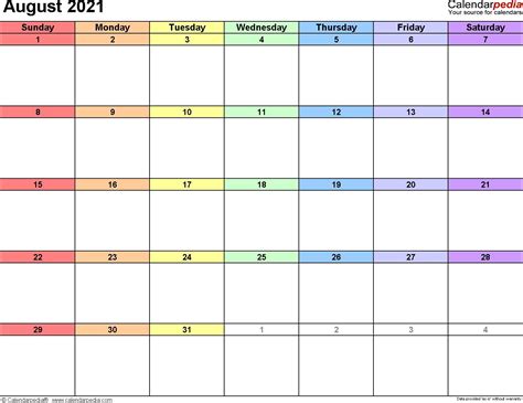 Cute August 2021 Calendar In 2020 Calendar 2019 Printable Monthly
