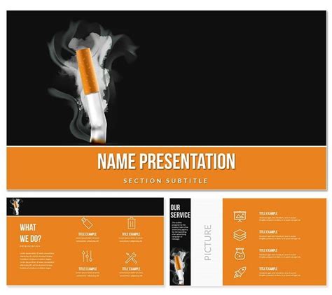 Break Free Stop Smoking Powerpoint Template Kick Habit Presentation