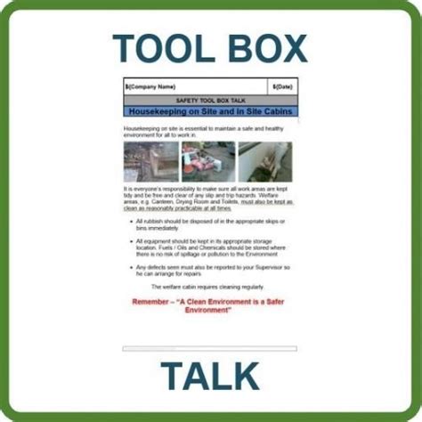 Tool Box Talk Briefing Sheet Golf Safety