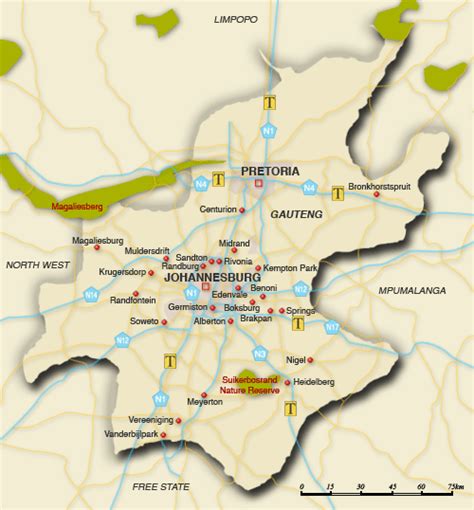 Map Of Gauteng Gauteng Map South Africa