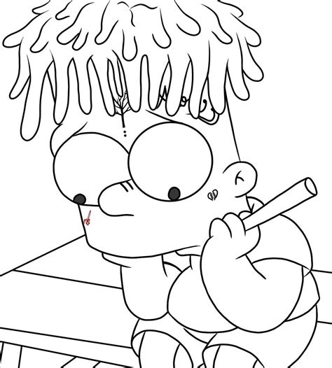 Sad Bart Simpson Coloring Pages Askworksheet