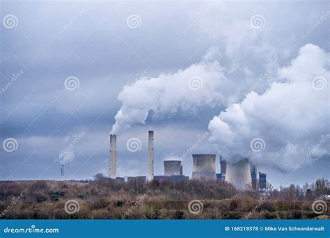Environmental Pollution With Plumes Of Smoke From The Chimneys Of A
