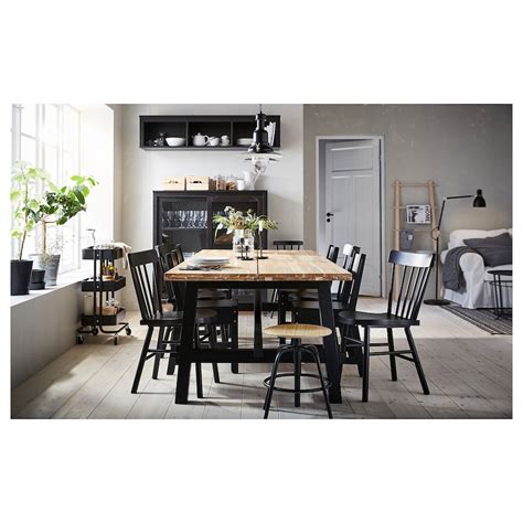 Skogsta Norraryd Table And 6 Chairs Acaciablack 9212x3938 Ikea