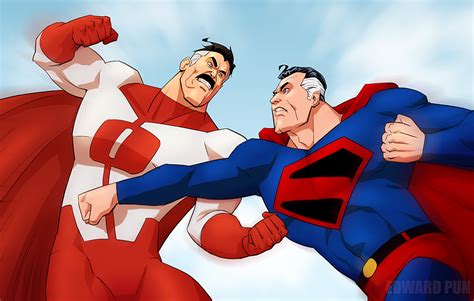 Omni Man Vs Superman Superman Art Dc Comics Superheroes Invincible