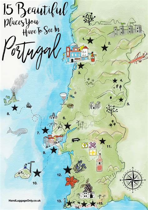 Mapa Turístico De Portugal Lugares De Interés Y Monumentos De Portugal