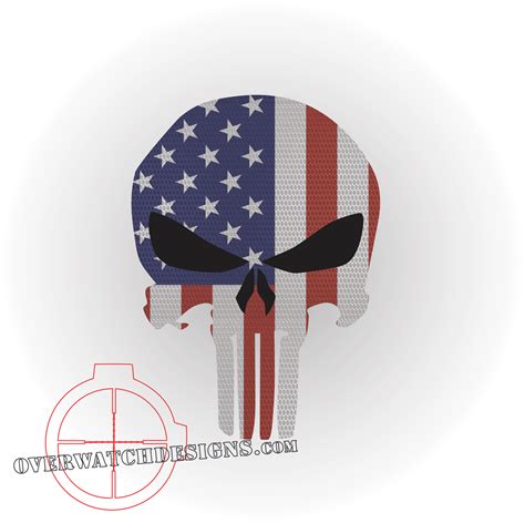 Punisher Skull American Flag Decal Sticker