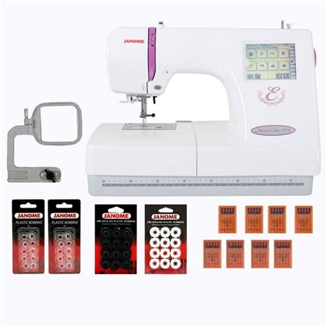 Janome Memory Craft 350e Embroidery Machine W13 Piece Bonus Kit