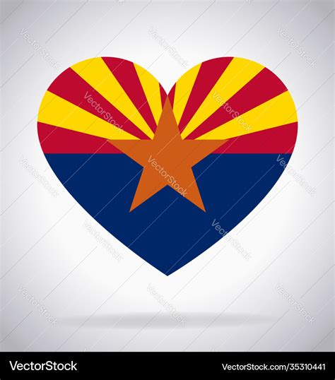 Arizona Az State Flag In Heart Shape Symbol Vector Image
