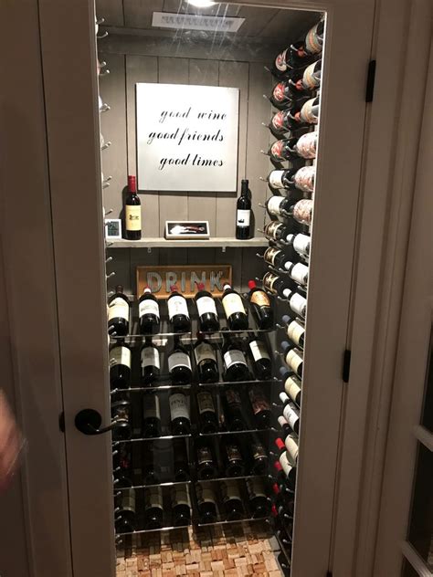 Virginia sweet pea diy pallet wine rack tutorial paula's pallet wine rack even has room to … Turning a water heater closet into a custom wine cellar in ...